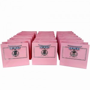 Hediyelik Karton Çanta - Gümüş Varaklı - İsim Pleksili